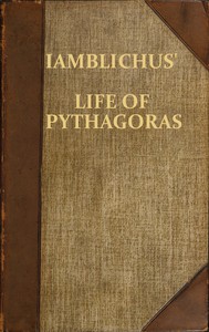 cover for book Iamblichus' Life of Pythagoras, or Pythagoric Life