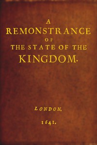 cover for book A Remonstrance of the State of the Kingdom