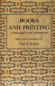 cover for book Books and Printing; a Treasury for Typophiles