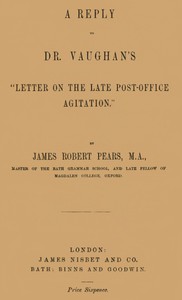 cover for book A Reply to Dr. Vaughan's 