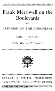 cover for book Frank Merriwell on the Boulevards; Or, Astonishing the Europeans