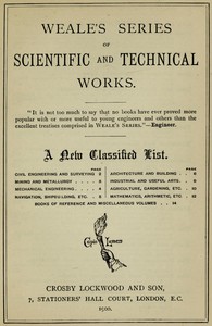 cover for book Weale's Series of Scientific and Technical Works