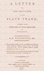 cover for book A Letter on the Abolition of the Slave Trade