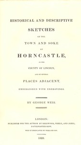 cover for book Historical and Descriptive Sketches of the Town and Soke of Horncastle [1820]