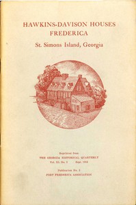 cover for book Hawkins-Davison Houses, Frederica, St. Simons Island, Georgia