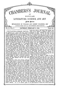 cover for book Chambers's Journal of Popular Literature, Science, and Art, Fifth Series, No. 6, Vol. I, February 9, 1884