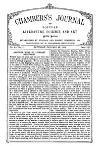 cover for book Chambers's Journal of Popular Literature, Science, and Art, Fifth Series, No. 4, Vol. I, January 26, 1884