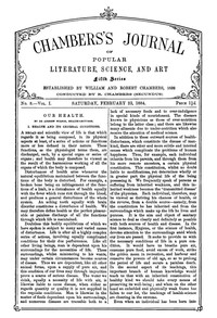 cover for book Chambers's Journal of Popular Literature, Science, and Art, Fifth Series, No. 8, Vol. I, February 23, 1884