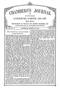 cover for book Chambers's Journal of Popular Literature, Science, and Art, Fifth Series, No. 12, Vol. I, March 22, 1884