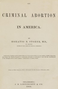 cover for book On criminal abortion in America