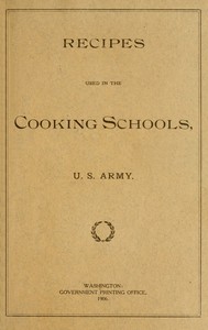 cover for book Recipes Used in the Cooking Schools, U. S. Army