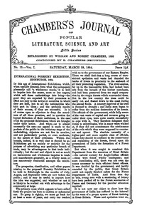 cover for book Chambers's Journal of Popular Literature, Science, and Art, Fifth Series, No. 13, Vol. I, March 29, 1884