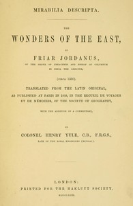 cover for book Mirabilia descripta: The wonders of the East