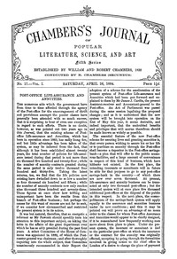 cover for book Chambers's Journal of Popular Literature, Science, and Art, Fifth Series, No. 17, Vol. I, April 26, 1884