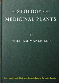 cover for book Histology of medicinal plants