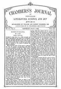 cover for book Chambers's Journal of Popular Literature, Science, and Art, Fifth Series, No. 27, Vol. I, July 5, 1884