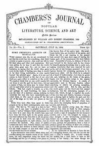 cover for book Chambers's Journal of Popular Literature, Science, and Art, Fifth Series, No. 29, Vol. I, July 19, 1884