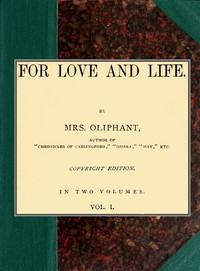 cover for book For love and life; vol. 1 of 2