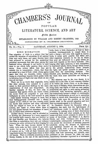 cover for book Chambers's Journal of Popular Literature, Science, and Art, Fifth Series, No. 31, Vol. I, August 2, 1884