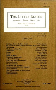 cover for book The Little Review, April 1915 (Vol. 2, No. 2)