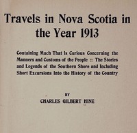 cover for book Travels in Nova Scotia in the Year 1913