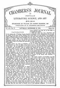 cover for book Chambers's Journal of Popular Literature, Science, and Art, Fifth Series, No. 38, Vol. I, September 20, 1884