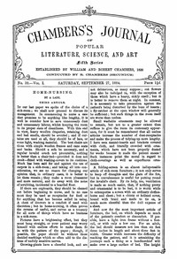 cover for book Chambers's Journal of Popular Literature, Science, and Art, Fifth Series, No. 39, Vol. I, September 27, 1884