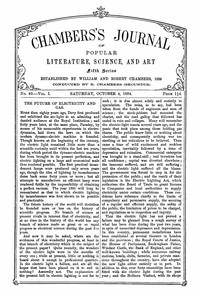 cover for book Chambers's Journal of Popular Literature, Science, and Art, Fifth Series, No. 40, Vol. I, October 4, 1884
