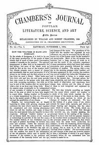 cover for book Chambers's Journal of Popular Literature, Science, and Art, Fifth Series, No. 44, Vol. I, November 1, 1884