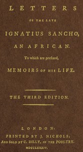 cover for book Letters of the Late Ignatius Sancho, an African