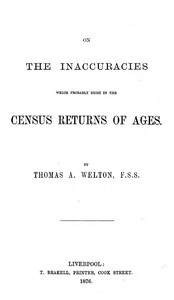 cover for book On the inaccuracies which probably exist in the census returns of ages