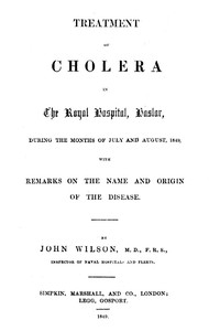 cover for book Treatment of Cholera in the Royal Hospital, Haslar
