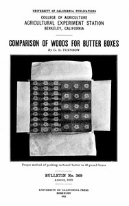 cover for book Comparison of Woods for Butter Boxes