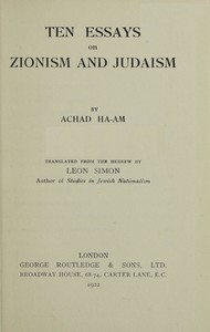 cover for book Ten Essays on Zionism and Judaism