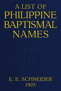 cover for book A List of Philippine Baptismal Names