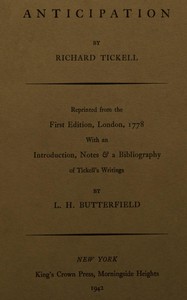Cover of the book Anticipation by Richard Tickell