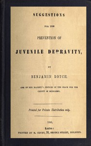 cover for book Suggestions for the Prevention of Juvenile Depravity
